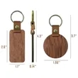 Engraved Wooden Keychain with Leather Strap Key Tags | https://www.bestnamebadges.com