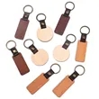 Engraved Wooden Keychain with Leather Strap Key Tags | https://www.bestnamebadges.com