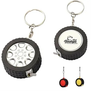 Tire Design Mini Steel Tape Measure Keychain