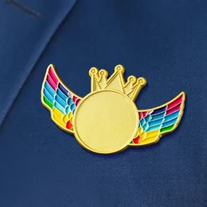 Custom Crown Wing Name Badges | https://www.bestnamebadges.com