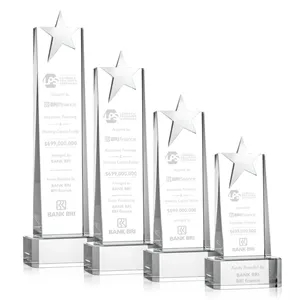 Fanshaw Silver Star Award on Base - Clear | https://www.bestnamebadges.com