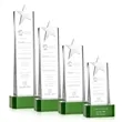 Fanshaw Silver Star Award on Base - Green | https://www.bestnamebadges.com