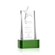 Fanshaw Silver Star Award on Base - Green | https://www.bestnamebadges.com