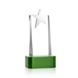 Fanshaw Silver Star Award on Base - Green | https://www.bestnamebadges.com