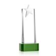 Fanshaw Silver Star Award on Base - Green | https://www.bestnamebadges.com