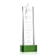 Fanshaw Silver Star Award on Base - Green | https://www.bestnamebadges.com