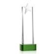 Fanshaw Silver Star Award on Base - Green | https://www.bestnamebadges.com