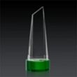 Akron Tower 3D Award on Base - Green | https://www.bestnamebadges.com