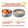 304 Stainless Steel Bowls with Removable Silicone Shell | https://www.bestnamebadges.com