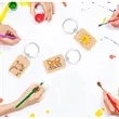 Customizable Wooden Square Keychain | https://www.bestnamebadges.com