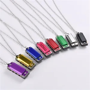 New Cute Mini Harmonica 4 Hole 8 Tone Necklace