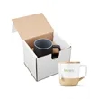 16.5oz Boston Ceramic Mug With Wood Lid In Mailer | https://www.bestnamebadges.com