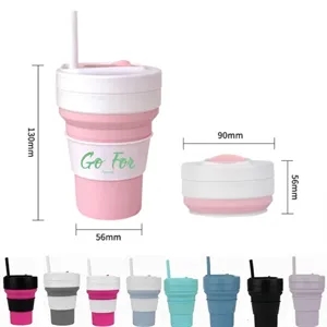 12 oz Silicone folding water cup portable
