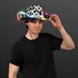 LED Cow Print Hat with White Band | https://www.bestnamebadges.com