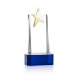 Fanshaw Gold Star Award on Base - Blue | https://www.bestnamebadges.com