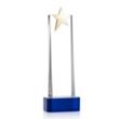 Fanshaw Gold Star Award on Base - Blue | https://www.bestnamebadges.com