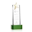 Fanshaw Gold Star Award on Base - Green | https://www.bestnamebadges.com