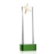 Fanshaw Gold Star Award on Base - Green | https://www.bestnamebadges.com