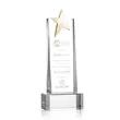 Fanshaw Gold Star Award on Base - Clear | https://www.bestnamebadges.com