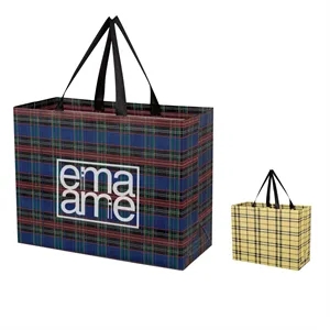 Soho Tartan Laminated Non-Woven Shopper Bag | https://www.bestnamebadges.com