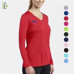 REPREVE® - Women's rPET Performance V-Neck T-Shirt | https://www.bestnamebadges.com