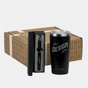 TiTUS® Double Wall Insulated Tumbler & Chrome Trim Pen Gift | https://www.bestnamebadges.com