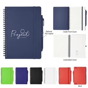 REPREVE® Recycled Spiral Notebook with Pen | https://www.bestnamebadges.com