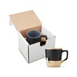 16.5oz Boston Ceramic Mug With Wood Lid In Mailer | https://www.bestnamebadges.com