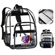 0.4mm 17.3" Large Capacity High School Clear Backpack | https://www.bestnamebadges.com