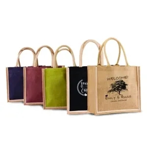 Jute Shopping Bag with Webbed Handles (13 x 12 x 6)