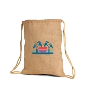 Jute / Burlap Drawstring Backpack (14 x 17.5)