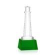 Lighthouse Award on Robson Base - Green | https://www.bestnamebadges.com