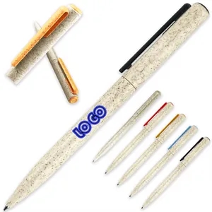Eco Friendly Wheat Straw Ballpoint Pen With Clip