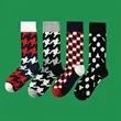 Casual Jacquard Mid Calf Crew Cotton Socks | https://www.bestnamebadges.com