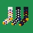Custom Jacquard Bear Head Pattern Crew Socks | https://www.bestnamebadges.com
