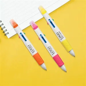 Promo 4 Ink Color Quatro Pen With Highlighter