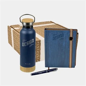 TiTUS® 17 oz Water Bottle, Melange Notebook & Pen Gift Set | https://www.bestnamebadges.com