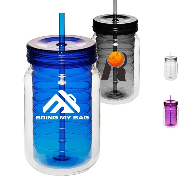 18 oz Classic Acrylic Tumbler w/ Matching Lid & Straw Custom