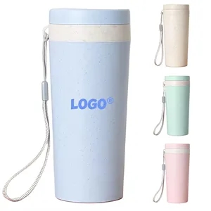 10oz. Eco Friendly Wheat Straw Double Layer Tumbler Strap