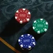Dice Logo Plastic Poker Chips | https://www.bestnamebadges.com