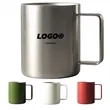 12oz. Stainless Steel Coffee Mug With Handle  | https://www.bestnamebadges.com