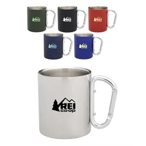 Union Printed - 10 oz. Carabiner Handle Stainless Steel Mugs