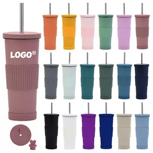 24oz. Stainless Steel Insulated Boba Tumbler with Straw
