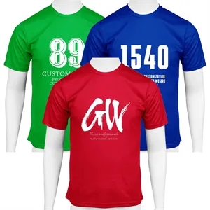 Unisex Polyester Neck Round Short Sleeve T-Shirt