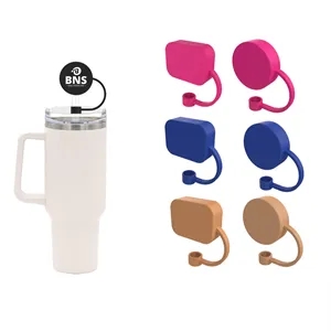 Round Square  Head Silicone Straw Cap for Bar and Drinkware 