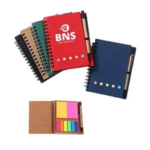 Spiral Eco Notebook With Memo Sticky Notes And Flags
