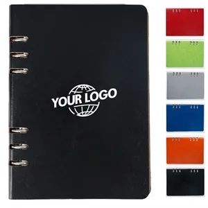 PU Leather Lined Spiral Journal Notebook for Writing | https://www.bestnamebadges.com