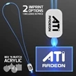 LED Green Lanyard with Acrylic Rectangle Pendant- | https://www.bestnamebadges.com