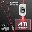LED Green Lanyard with Acrylic Rectangle Pendant- | https://www.bestnamebadges.com