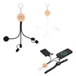 10W Bamboo Multi-Charging Cables Keyring With Watch Dock | https://www.bestnamebadges.com